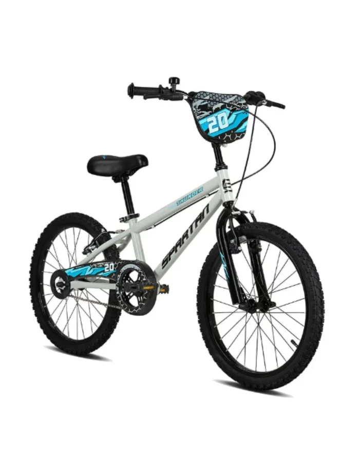 Thunder Kids Bicycle 20-inch Premium Glossy Gray Outdoor Bike for Boys and Girls 4137f