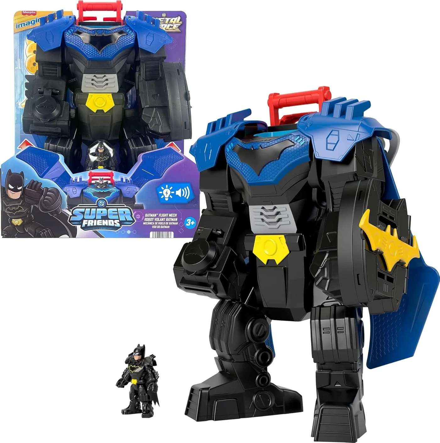 Action Figure Playset Flying Hero Mech Suit with Articulated Character (15 cm) fxjwt