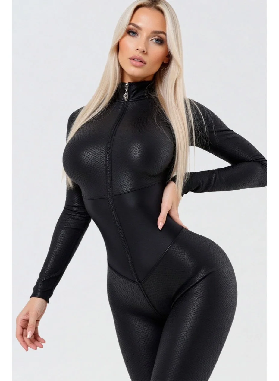 Premium Athletic One-Piece Jumpsuit for Women - Sculpting Yoga Romper with Tummy Control (Nylon Blend, One Size) fob5m