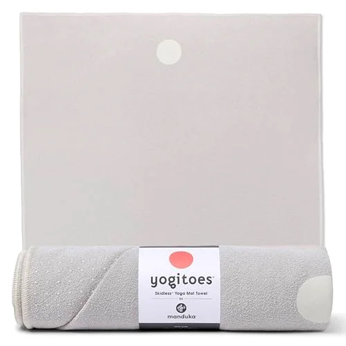 Premium Non-Slip Hot Yoga Mat Towel Moisture Activated Grip with Silicone Nubs (Linen, 180 x 61 cm) cnwif