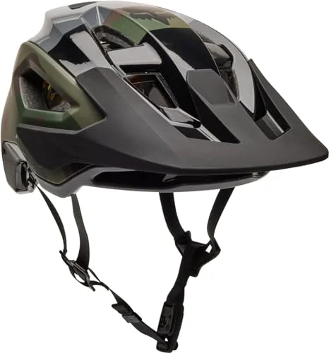 Premium Mountain Bike Helmet Full Coverage Protective Gear with Adjustable Visor (Olive Camo, Small) dekw4