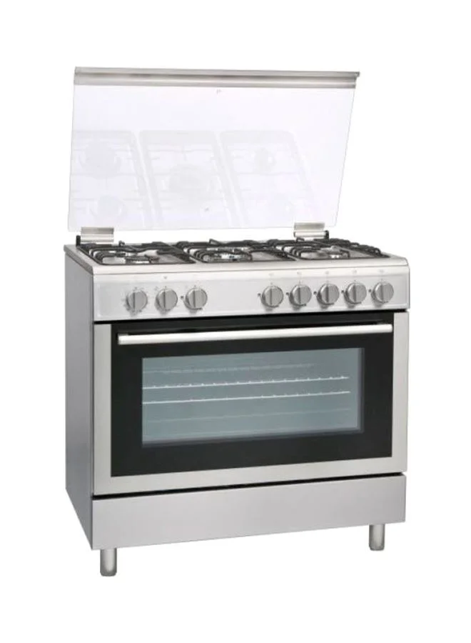 HOOVER 5 Burner Gas Cooker with Oven and Grill Rotisserie (Cast Iron Pan Support, Full Safety, Freestanding) hom1j