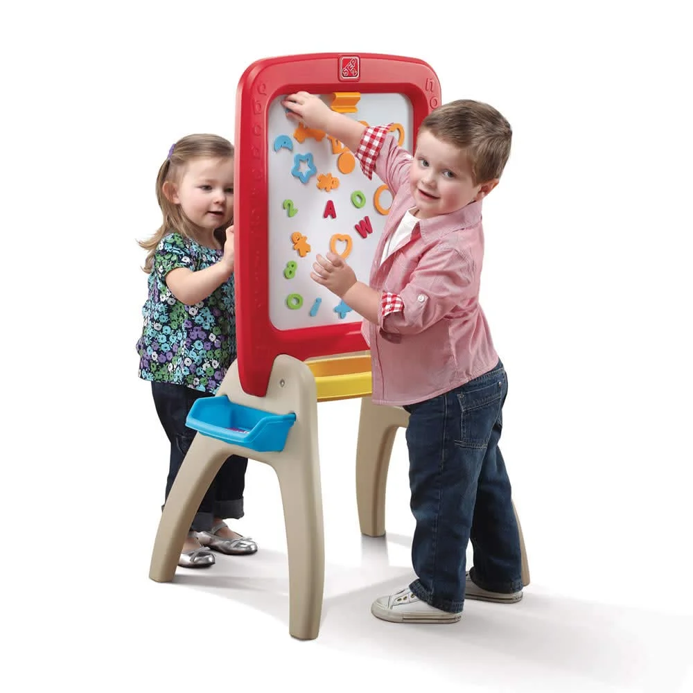 Premium Double-Sided Art Easel for Kids (Red/Yellow/Tan, 105 cm Height) fkmui