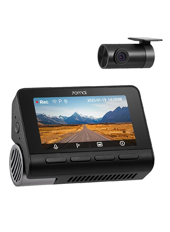 70mai 4K Dash Cam Front and Rear Dual Lens System with HDR Night Vision and Built-in GPS ADAS (Black, 512GB Support) vmw03