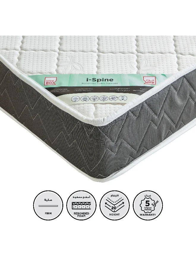 Home Box Spine Support Firm Rebonded Foam Mattress (120x200x20 cm, Single) m7393
