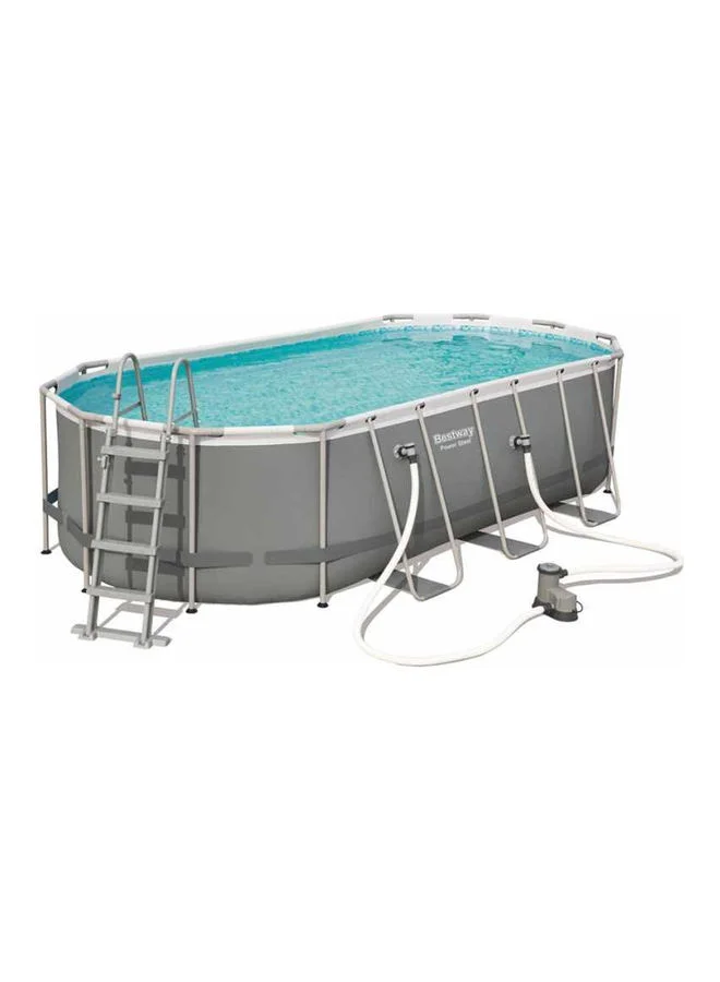 Premium Oval Above Ground Swimming Pool Set Heavy-Duty Steel Frame (549x274x122 cm) sqyci