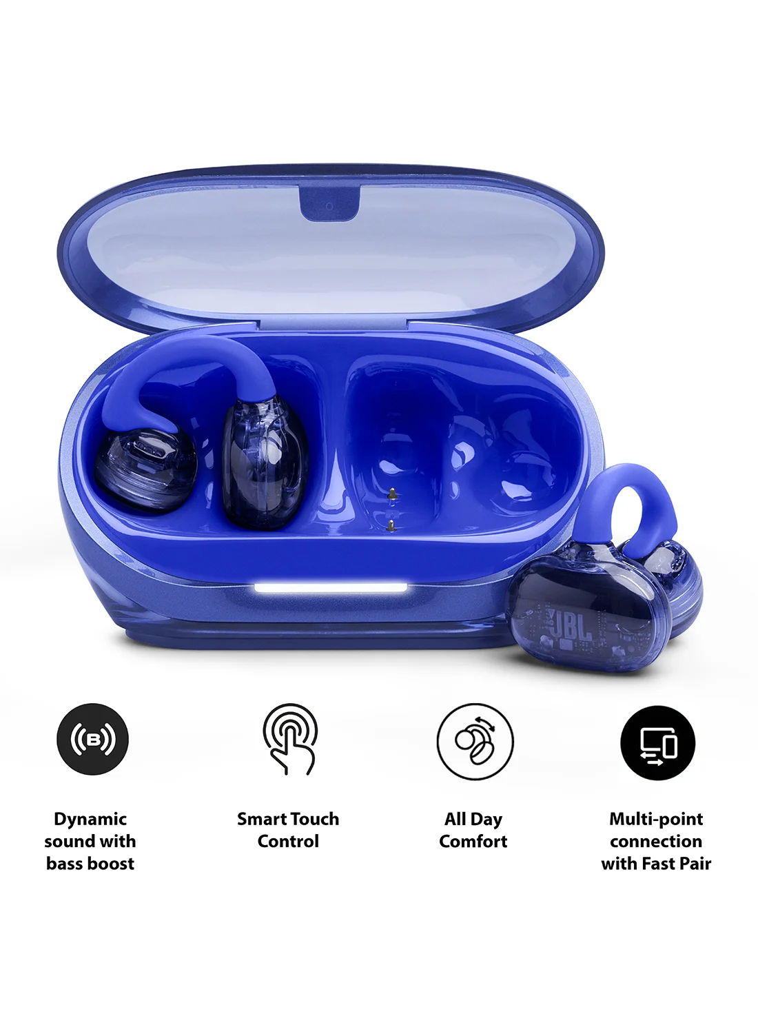Premium Open-Ear Wireless Headphones SonicArc Design Water-Resistant Sports Earbuds (Ghost Blue) 2xh9k