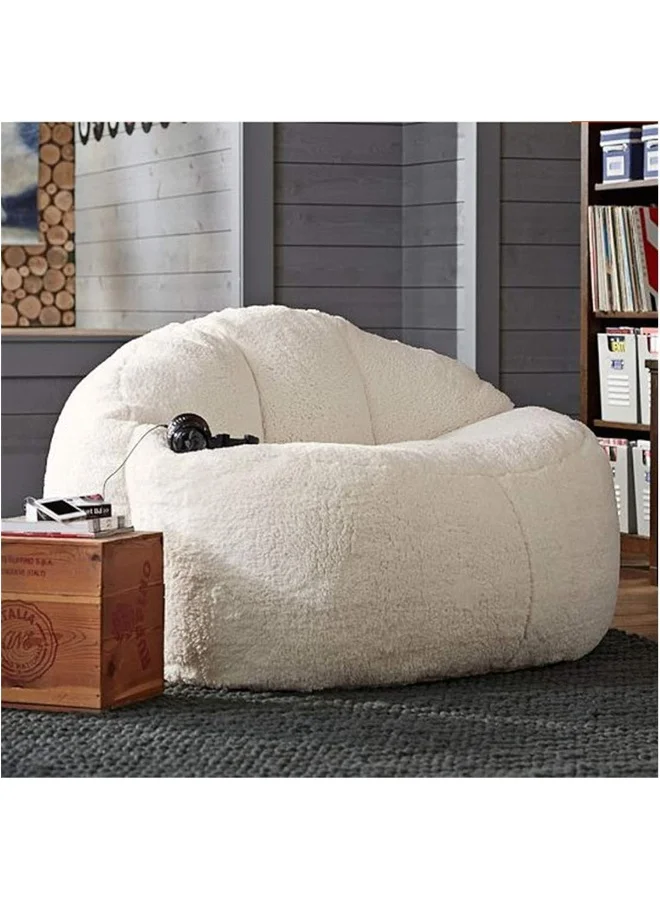 Poppins Home Premium Lamb Velvet Bean Bag Sofa, Fluffy Floor Lounger Chair for Living Room and Balcony (Large) r7qnc