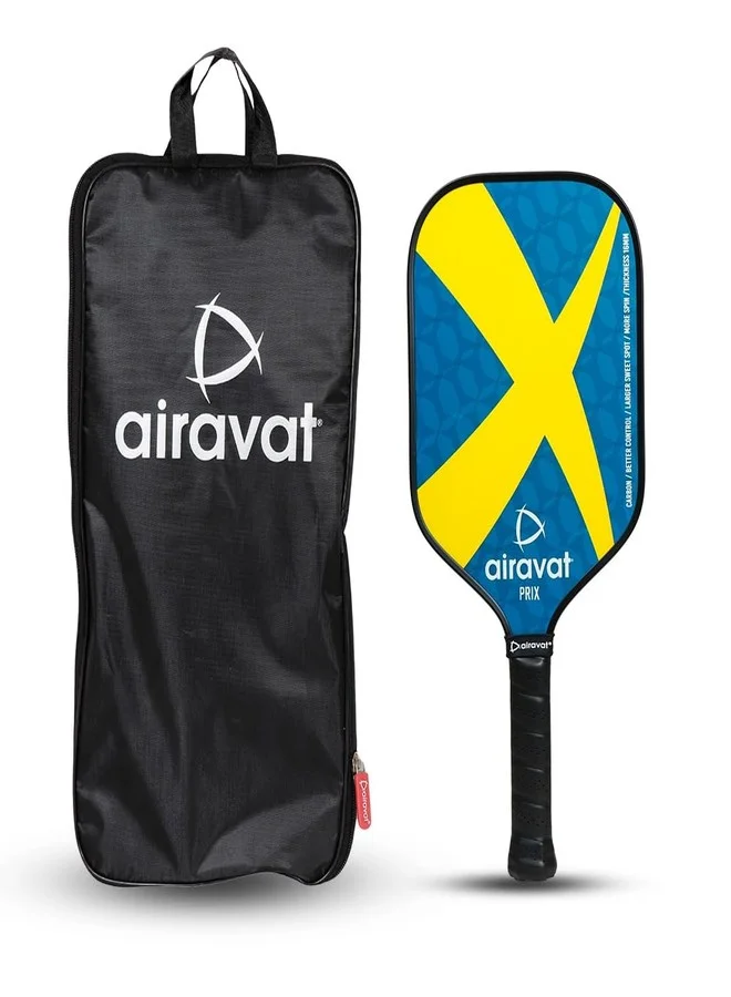 Airavat Prix 7404 Pickleball Paddle with Carrying Bag, Lightweight Carbon Fiber Racket, 16mm Power Core, Anti-Slip Grip, Teal wp7yy