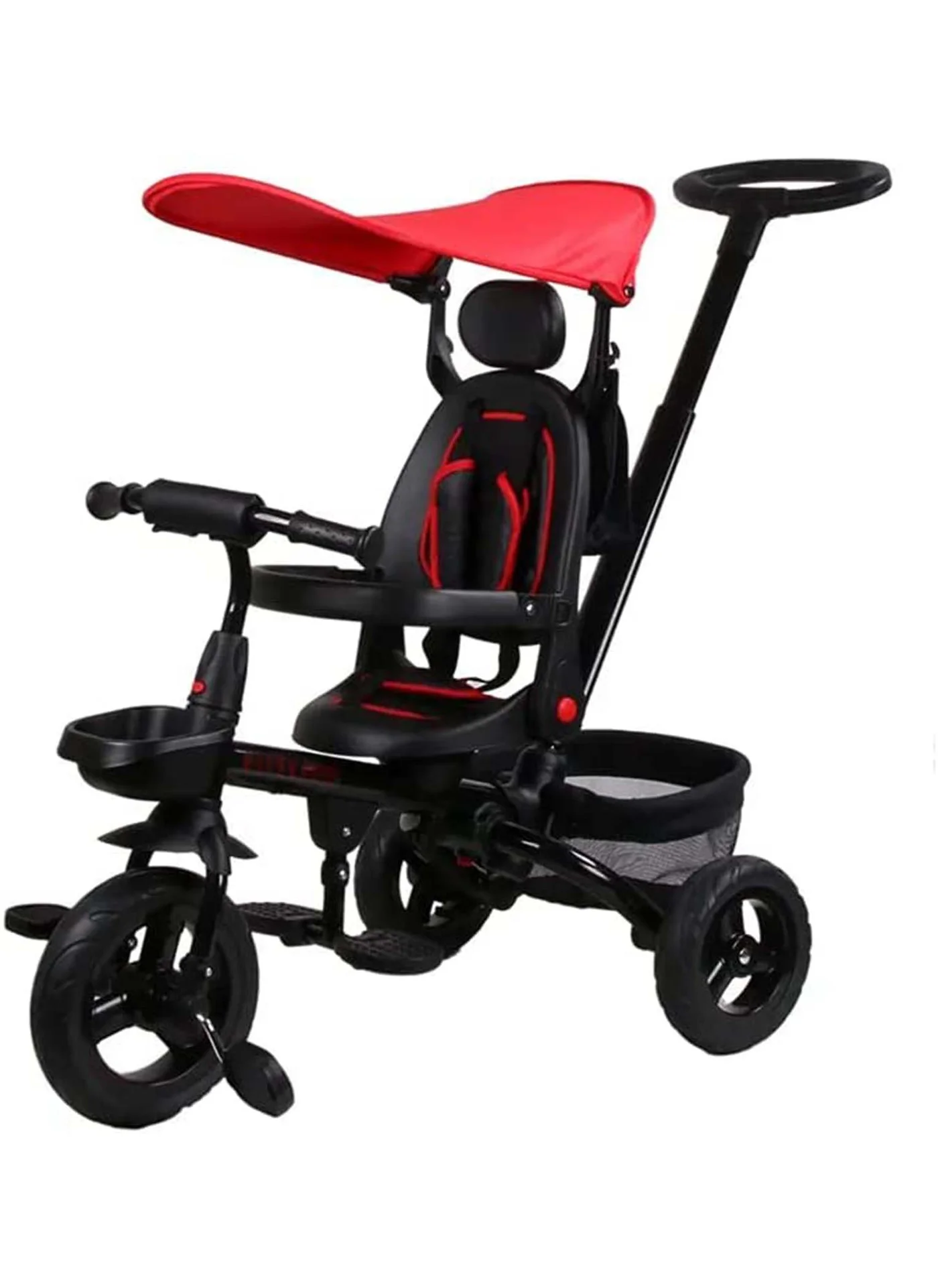 Lovely Baby Kids Tricycle Stroller with EVA Wheels and Adjustable Parental Push Handle (Red, 1-3 Years) evjx0