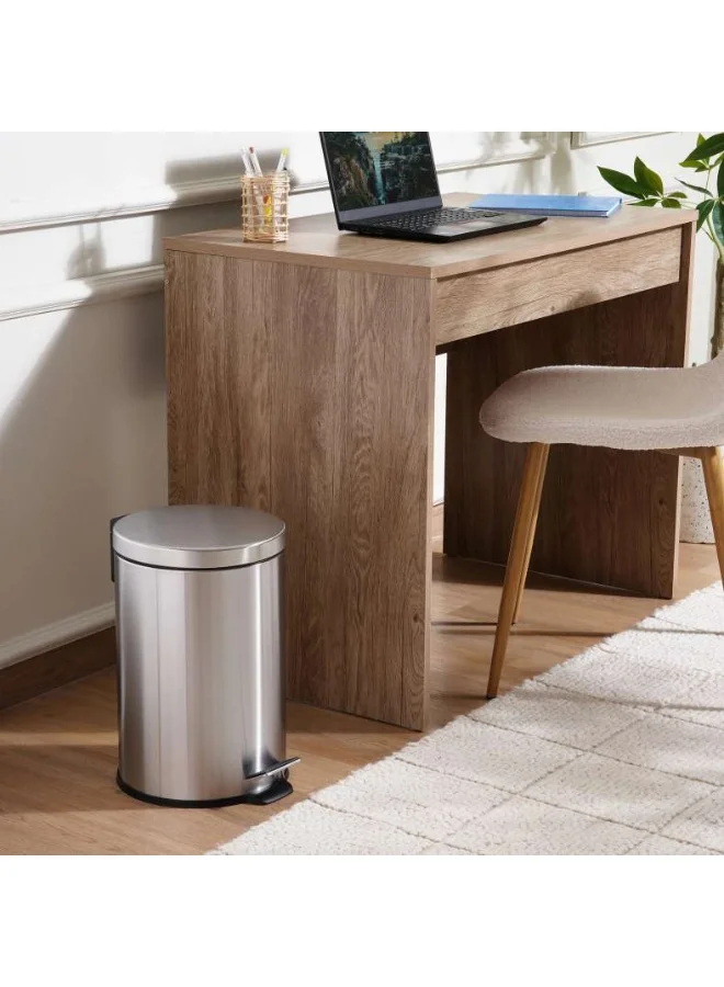 Pan Home Soft Close Metal Pedal Bin Premium Waste Container (Chrome, 12L) agkrq