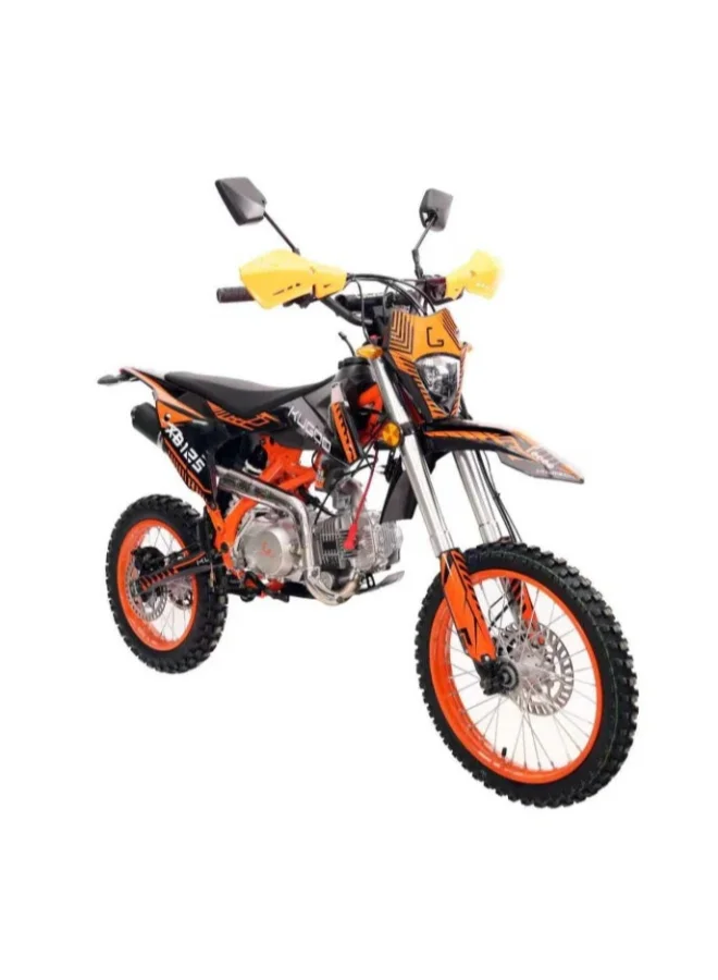 Premium 125CC Off-Road Petrol Dirt Bike High-Performance Motorbike (Orange, 5.4L Fuel Tank) bynb0