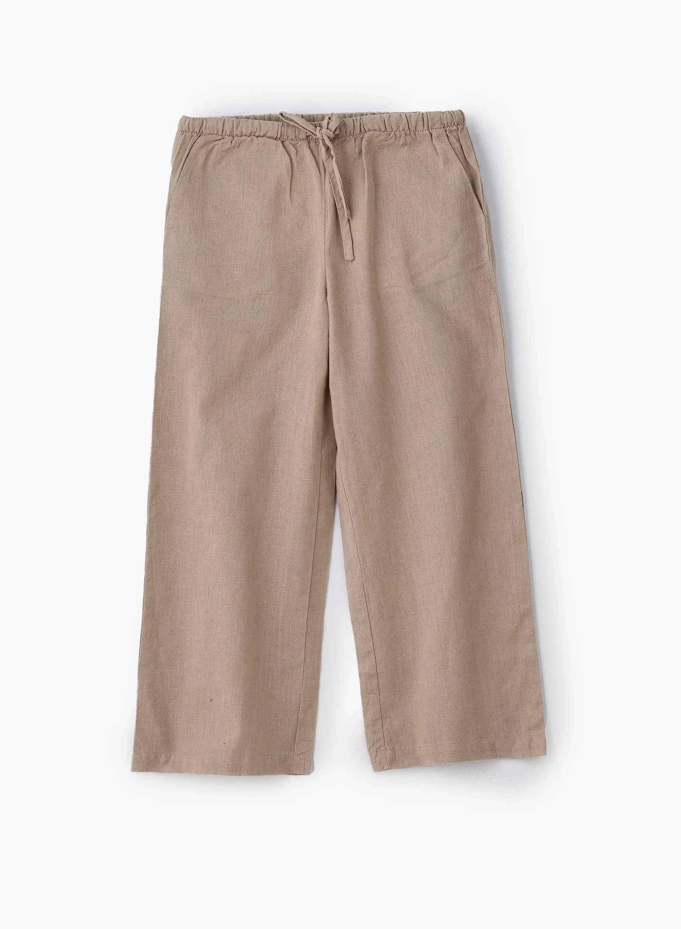Jelliene Girls Woven Cotton Flax Relaxed Fit Pants Breathable Casual Trousers (Beige, 120cm) gyt34