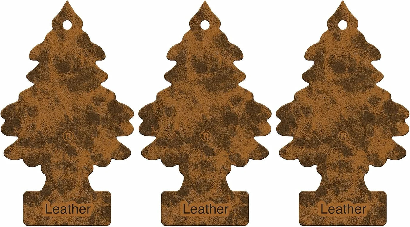Premium Leather Scented Air Freshener Hanging Tree for Car and Home (3 Pack, 12 cm) s4f4h