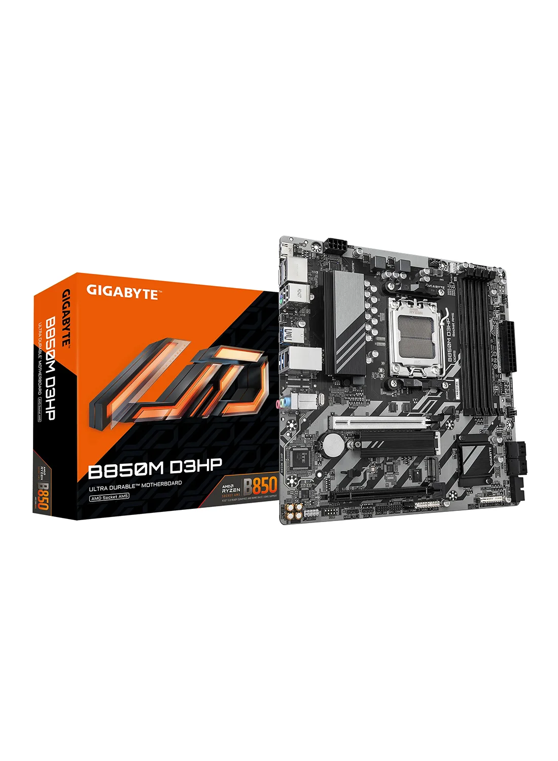 Premium Micro ATX Motherboard B850 Chipset Socket AM5 DDR5 PCIe 5.0 Support for Desktop PC (Grey) br2wl