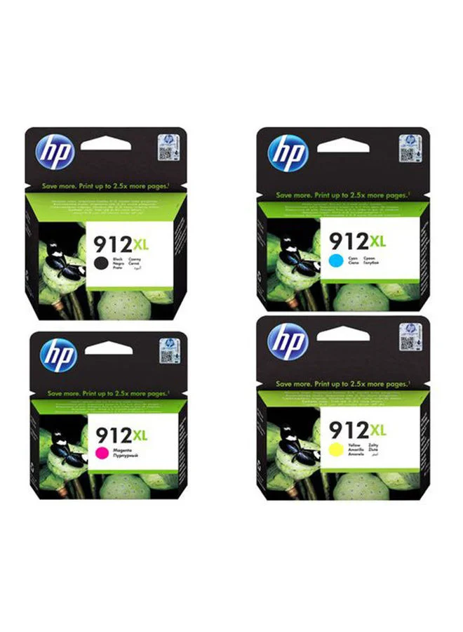 Premium Ink Cartridge Set (912 XL) High-Yield Multicolour Pack for Office Printing r9abm