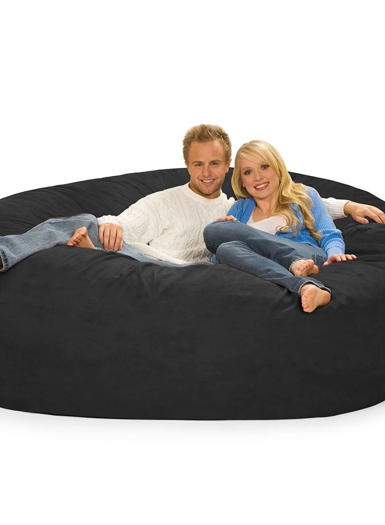 Comfy Premium Bean Bag Chair (Black, 135 cm) Ergonomic Floor Seating for Living Room and Lounge lskfv