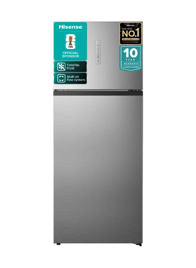 Hisense Top-Mount Refrigerator with Inverter Technology and Total No Frost (Silver, 466L Net Capacity) rgpst