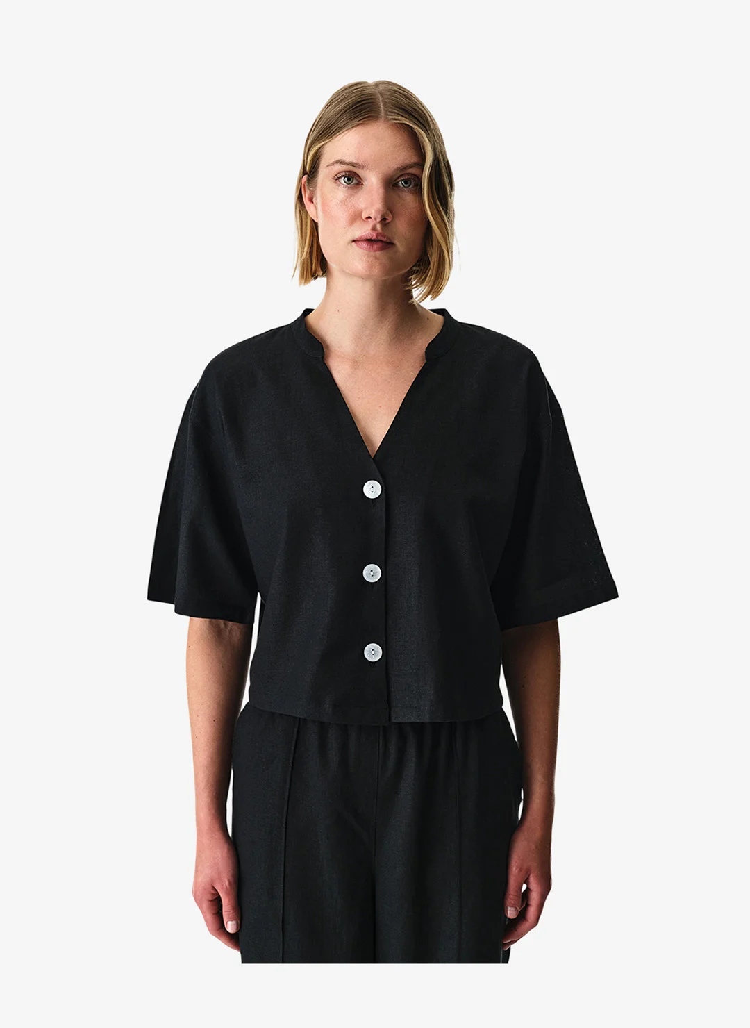 Penti Alice Black Shirt Premium Lightweight Casual Top for Women (Medium) ah4da