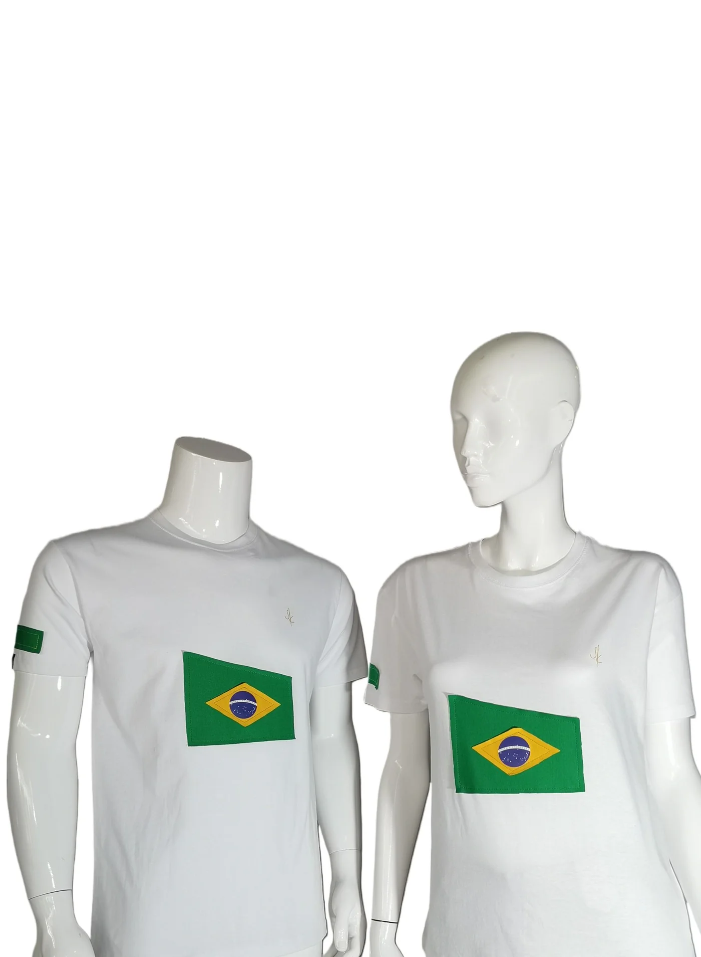 Sana'a Kayum Basic T-Shirt with Brazil Football Team Flag Applique (White, Adult) ro6vj