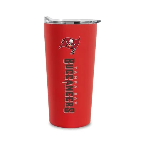 Rico Industries NFL Tampa Bay Buccaneers Soft Touch Tumbler (18 oz, Red) 3e74r