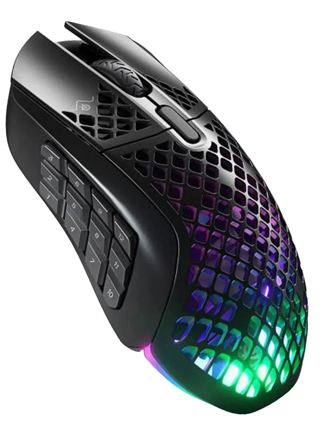 Premium Wireless Gaming Mouse Ultra Lightweight MMO MOBA Programmable Buttons (Black, 89g) oymld