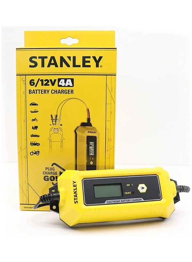 Premium 6V/12V 4AMP Battery Charger with Clip Connector for Automotive and Powersports (4 Amp) 4zl6f