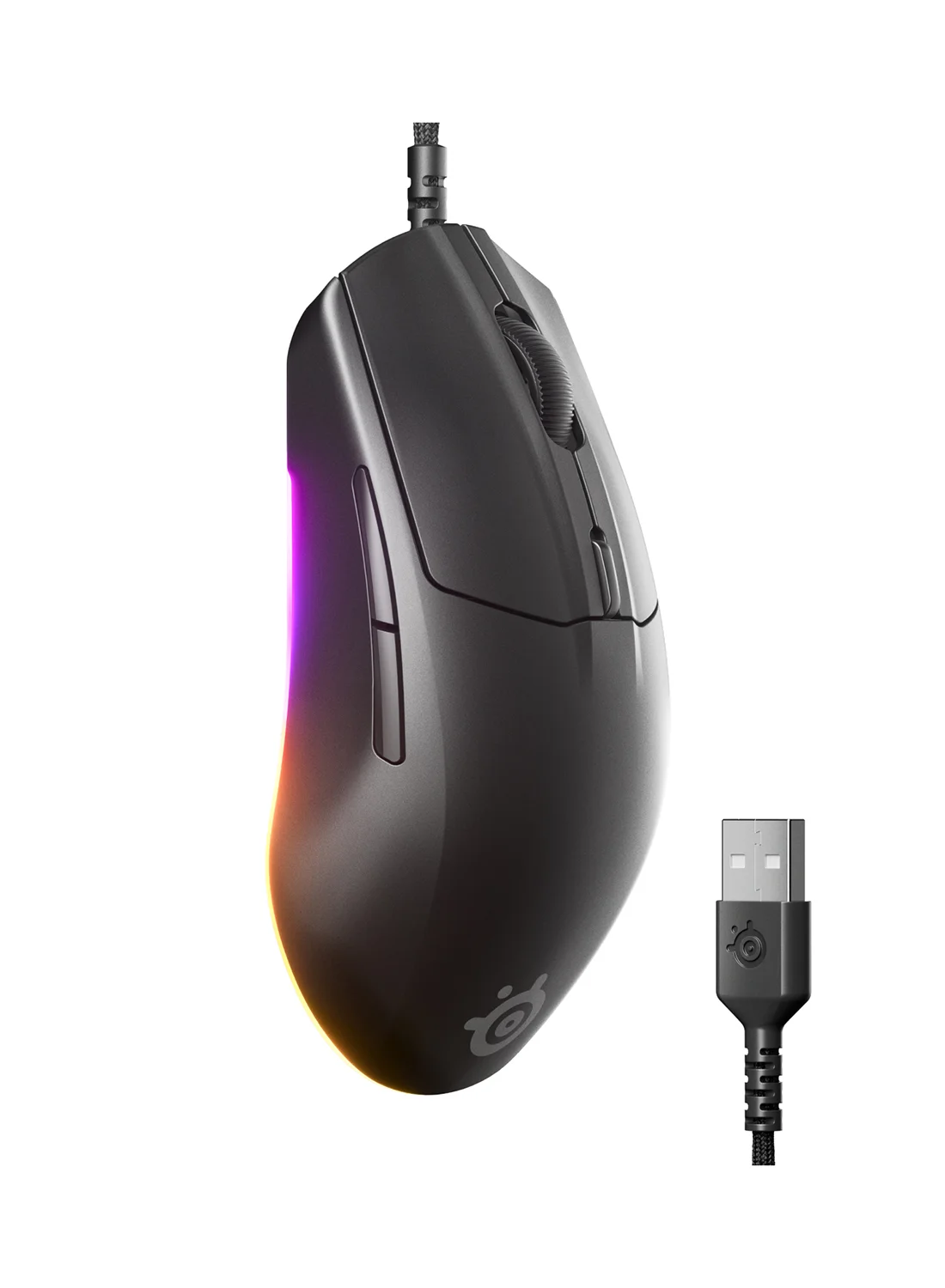 Premium Wired Gaming Mouse Symmetrical Ergonomic Design with 8500 DPI Optical Sensor and 6 Programmable Buttons (Black, 77g) j76vt