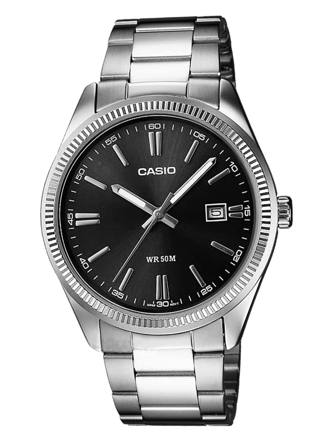 Premium Stainless Steel Analog Quartz Watch for Men (Silver, 41 mm) k5zh5