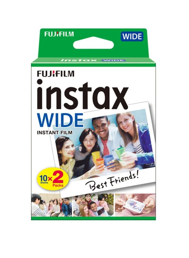 Premium Wide Instant Photo Film (20 Sheets) Compatible with Wide Format Cameras (White) x9lpk