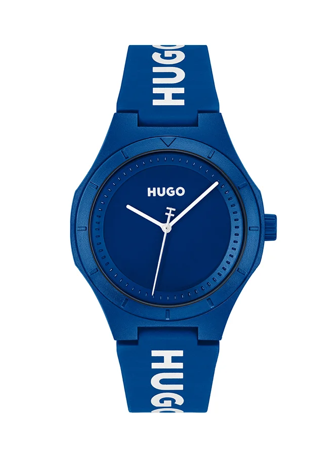 Premium Analog Quartz Wristwatch for Men with Silicone Strap and Blue Case (44mm) g5dgw