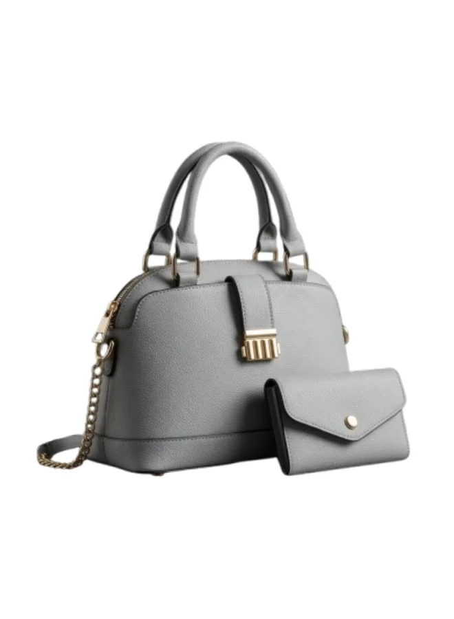 SUNSTAR Premium Metallic Shoulder Bag Elegant Evening Handbag (Silver, 25cm x 15cm x 5cm) k7l2q