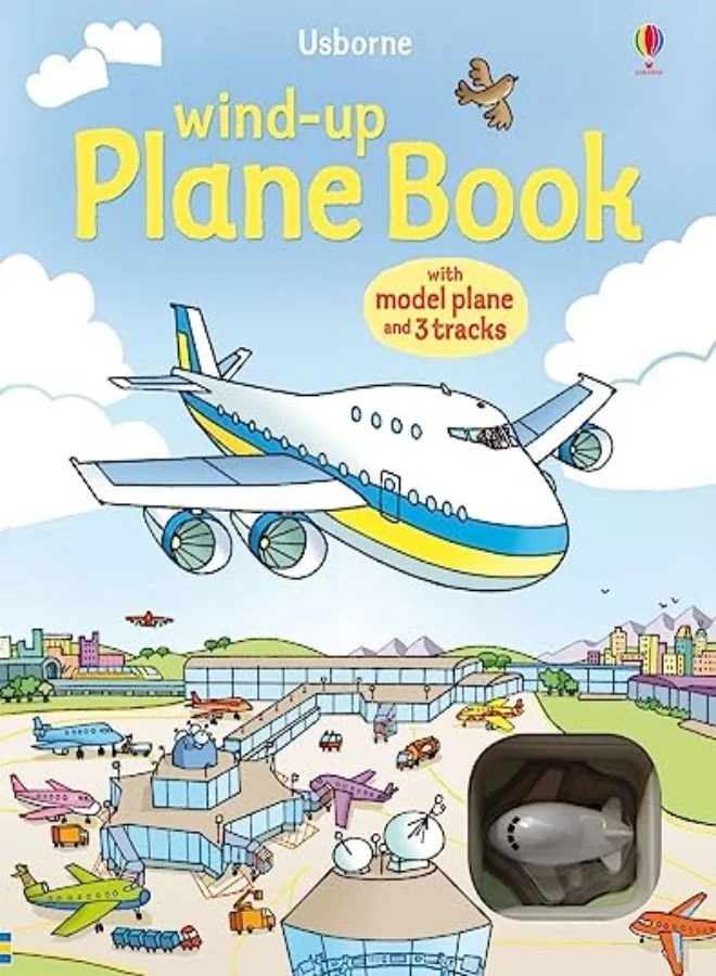 Interactive Wind-Up Plane Book with Mechanical Toy Aircraft and Track (Hardcover, 1 Unit) 3icau