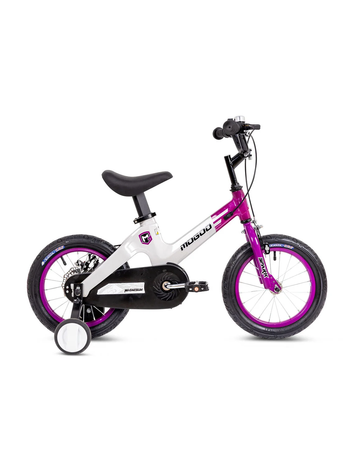MOGOO Kids Bike 14-Inch Magnesium Frame Lightweight Bicycle with Adjustable Seat (Purple and White, 14-Inch) 7haib