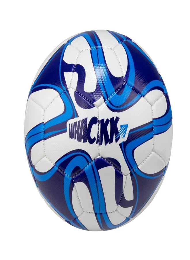 WHACKK Professional Soccer Ball Hand Stitched PVC Waterproof Training Football (Blue and White, Size 5) c4f2s