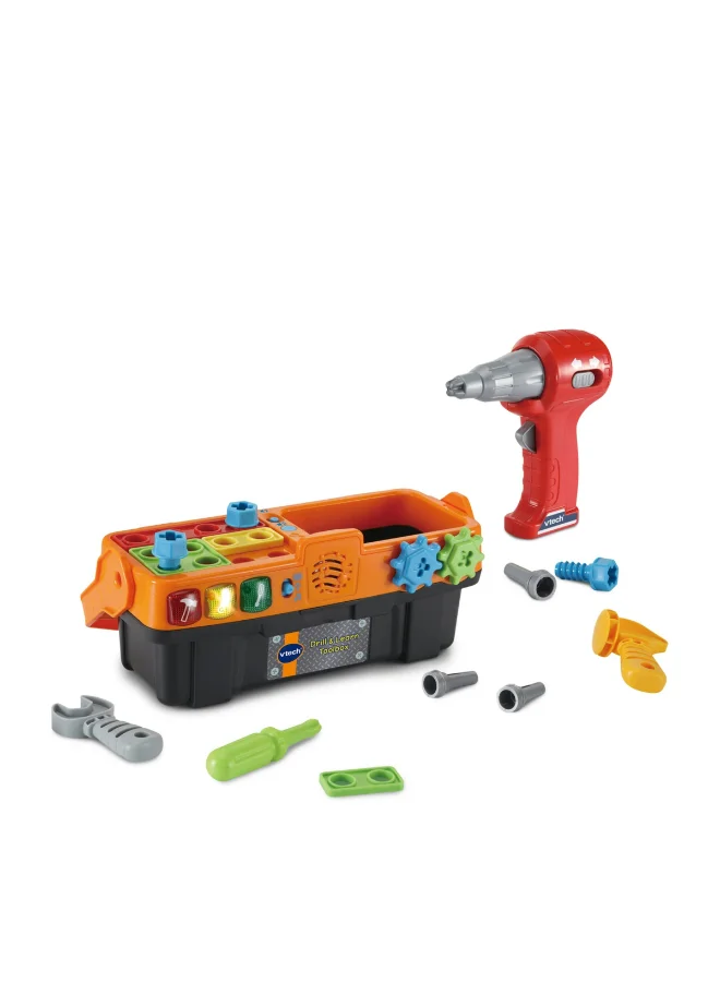 Interactive Electronic Toolbox Playset with Toy Drill Lights and Music Educational DIY Construction Kit for Toddlers (1 Set) 7nbyk