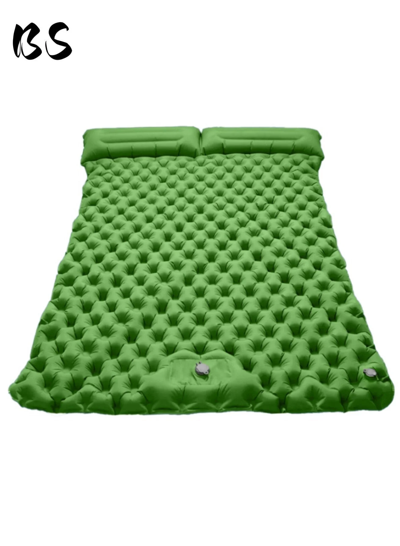 BS Double Camping Sleeping Mat with Built-in Foot Pump and Pillow, Ultralight Inflatable Mattress for Backpacking and Hiking (190 x 120 cm) bogcb
