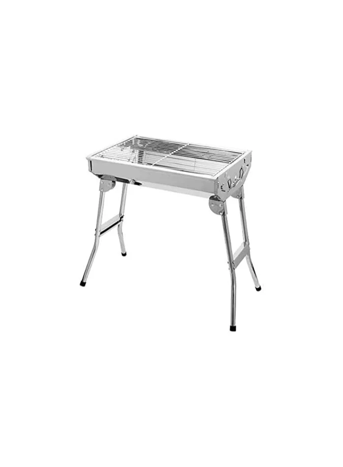 BLOOMING TIME Portable Stainless Steel Charcoal Grill (Folding BBQ Grill for Outdoor Camping, 45 cm x 30 cm) 068xt