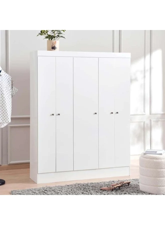 Pan Home Clean 5-Door Wardrobe Premium Wooden Storage Cabinet for Bedroom (Large) er9i5