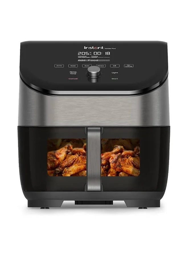 Premium Air Fryer with ClearCook Window 1700W High-Performance Countertop Oven (Black and Silver, 5.7 L) xqkv5