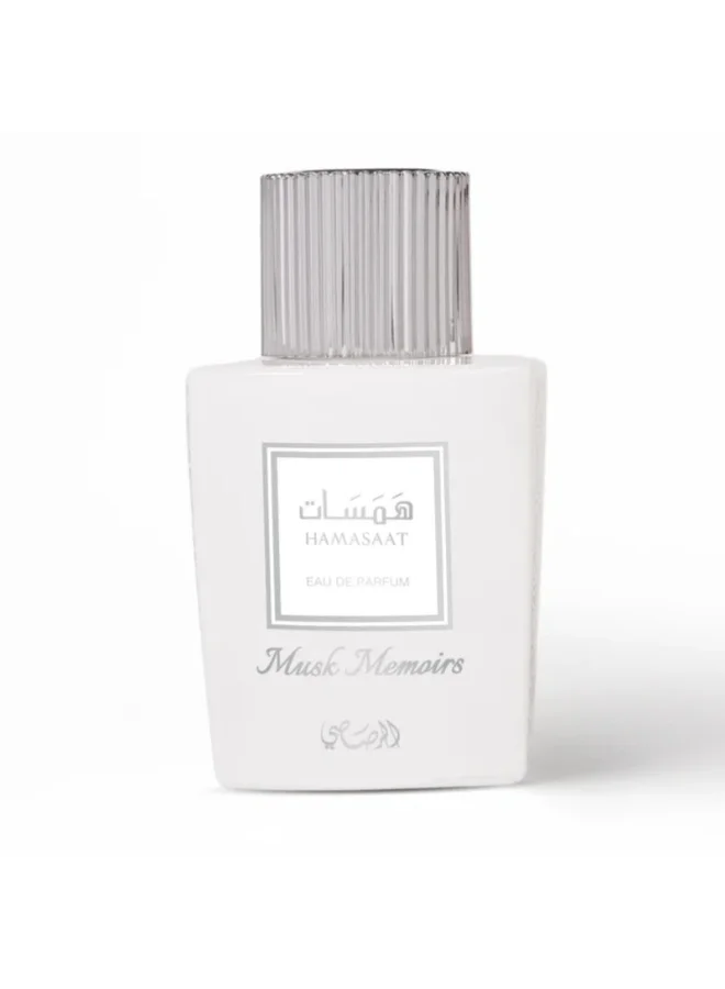 Rasasi Hamasaat Musk Memoirs Eau de Parfum Premium Fragrance for Men and Women (100 mL) vkayp