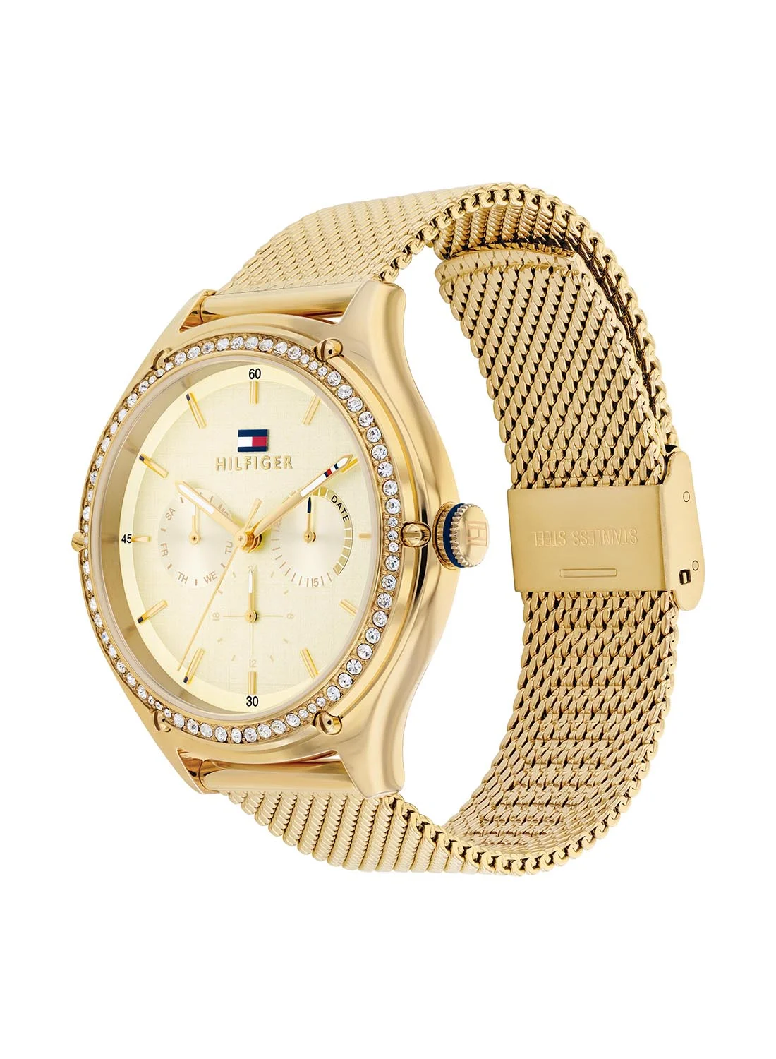Premium Analog Round Stainless Steel Wrist Watch for Women (Silver, 41 mm) lf0mj