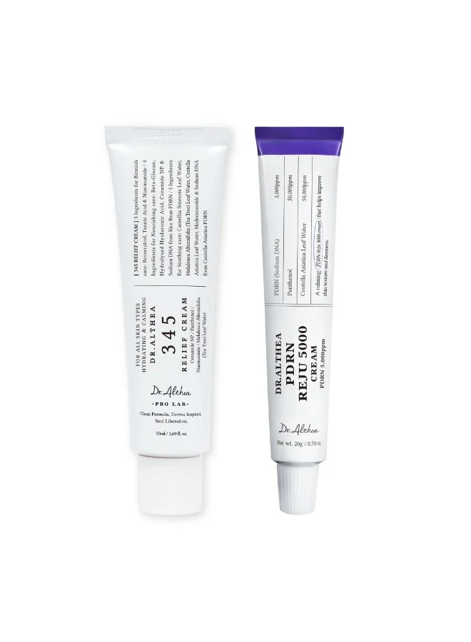 Dr.Althea Recovery Duo Set 345 Relief Cream and PDRN Reju 5000 Cream (50mL and 20g) Soothing and Firming Skincare for Sensitive Skin 2p5pt