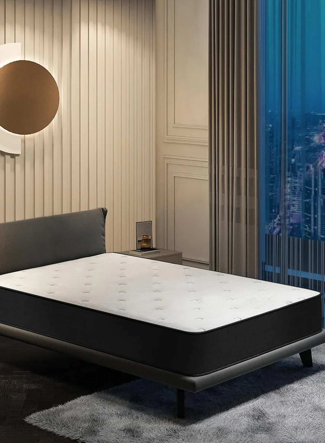 Harmony Home Bonnel Spring Mattress Premium Breathable Support (White, 90x190x24 cm) pzcvn