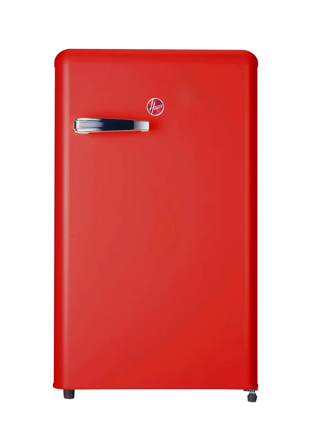 HOOVER Retro Single Door Refrigerator Compact Fridge with Freezer Adjustable Thermostat (Red, 123 L) ly0oc