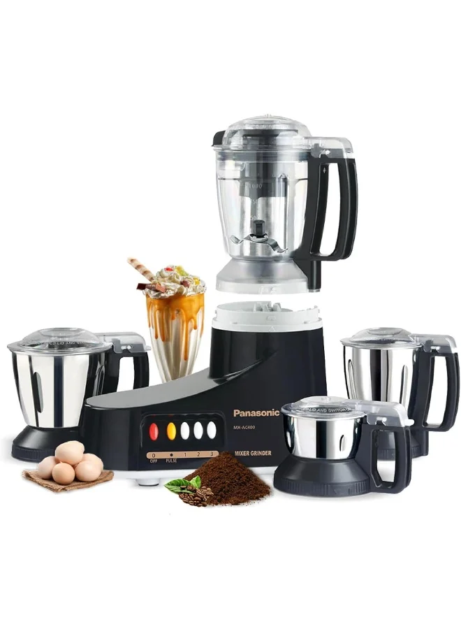 Premium 4-Jar Mixer and Grinder 1000W High-Performance Food Processor (Black) k37ef