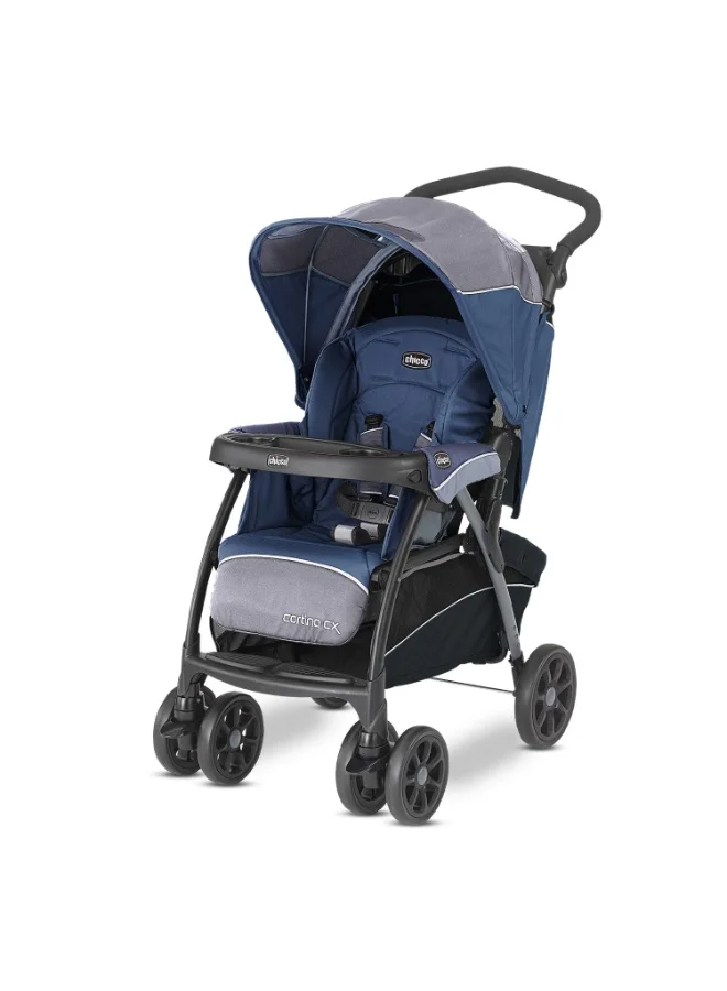 Premium Stroller and Pram with 8 Reclining Positions and Shock-proof Wheels (Baltic Blue, Up to 22 kg) in5v3