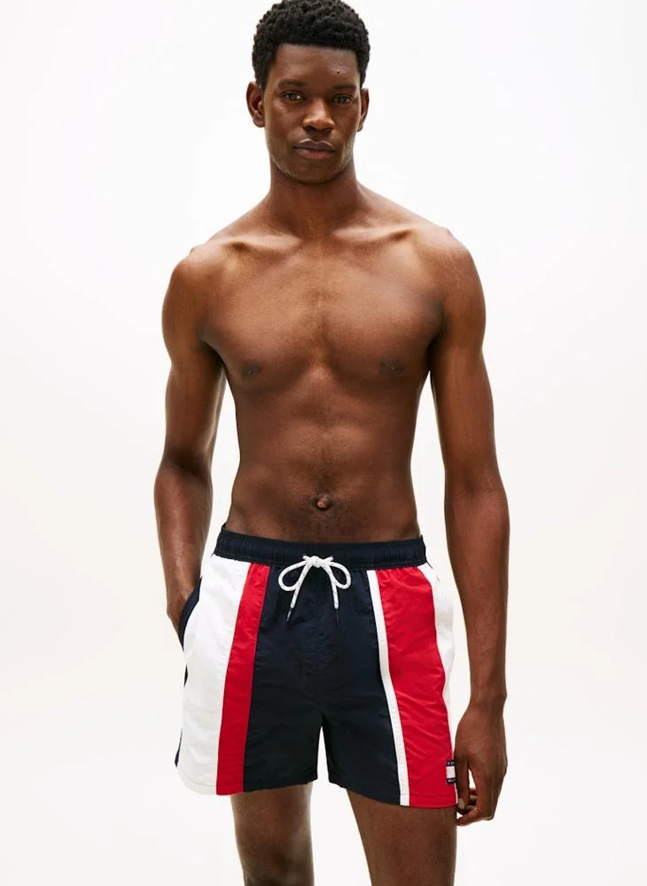 Premium Colour-Blocked Mid Length Swim Shorts (Men, Multi-Color, Medium) j83vr