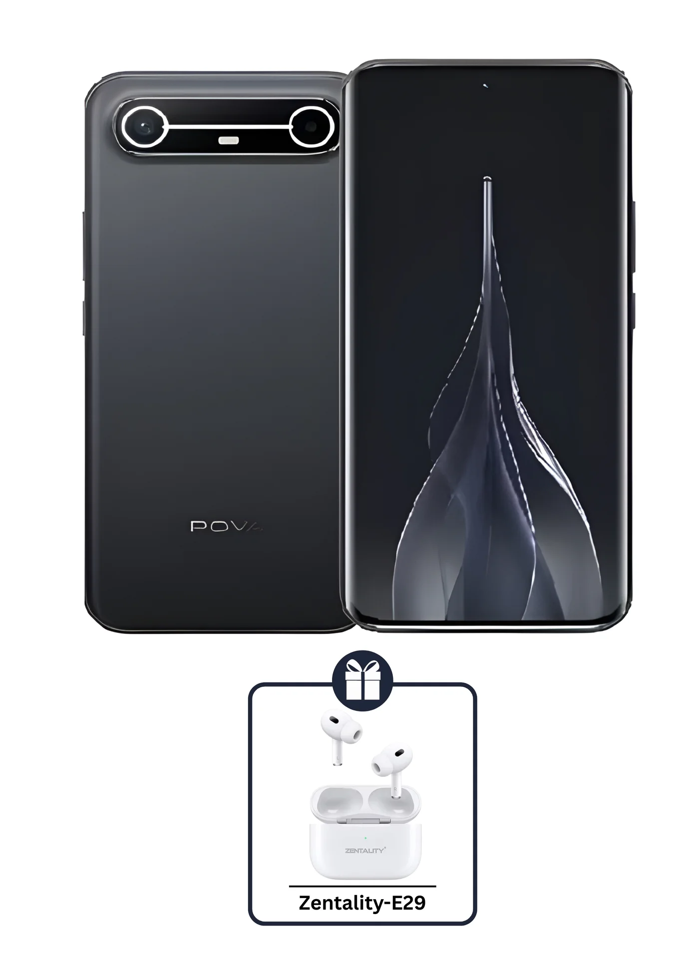 Premium 5G Smartphone 8GB RAM 256GB Storage Dual SIM with Wireless Earbuds (Black, 6.78-inch Display) 4jcqj