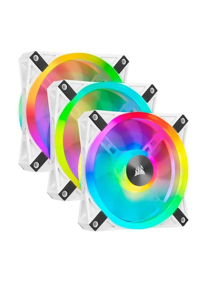 Premium 120mm PWM Case Fan Triple Kit with Addressable RGB Lighting (White, 3-Pack) 9qotq
